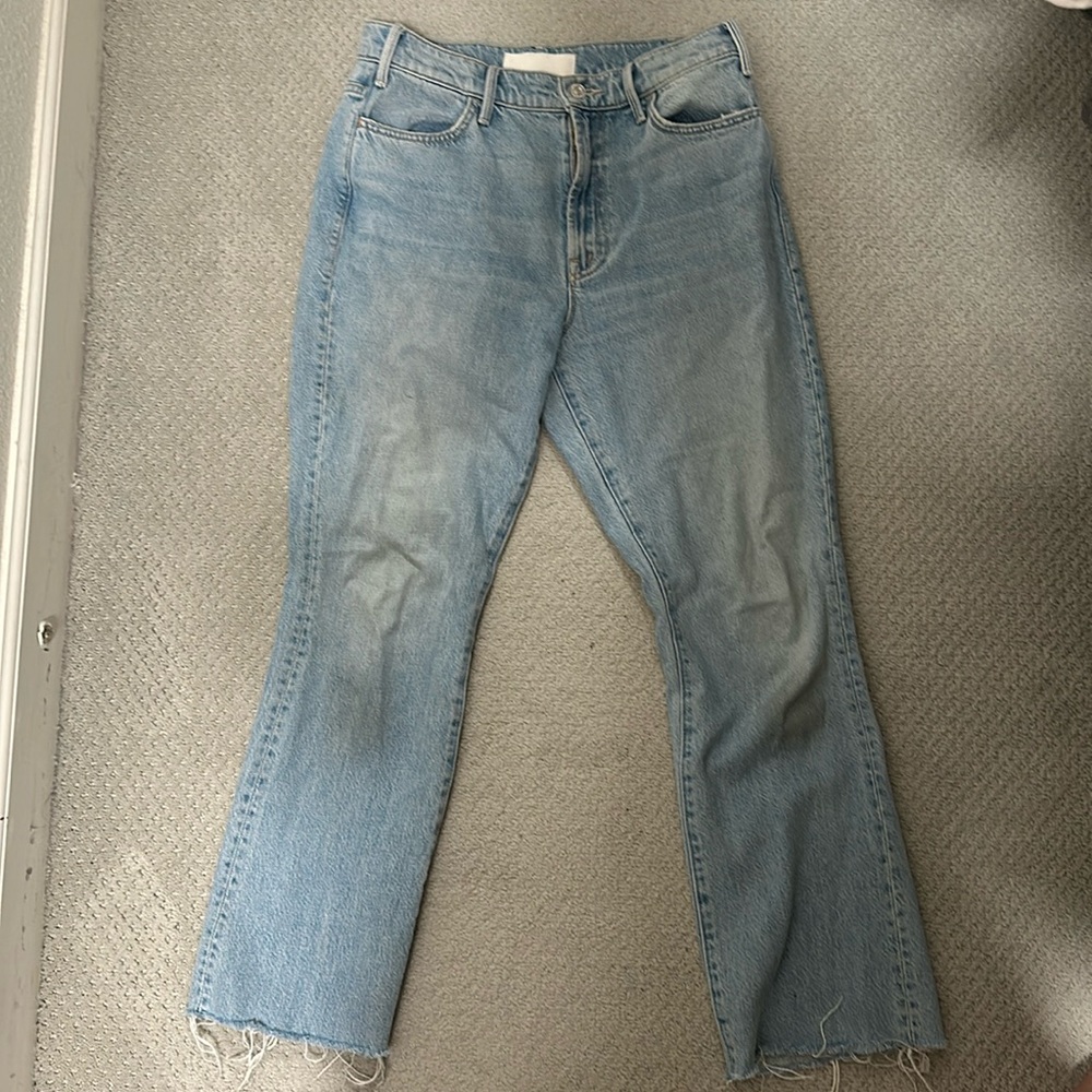Mother Jean 28P the hustler high waist fray hem ankle Jean